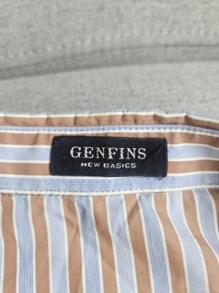 Camisa Genfins rayas azul y marrón