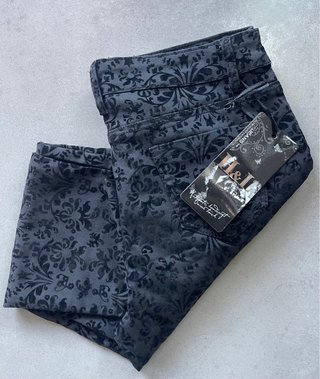 Pantaloni donna fantasia damascata