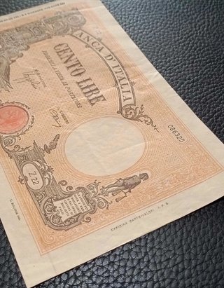 Rara banconota 100 lire stampa Milano