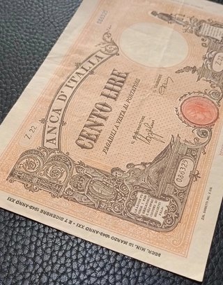 Rara banconota 100 lire stampa Milano