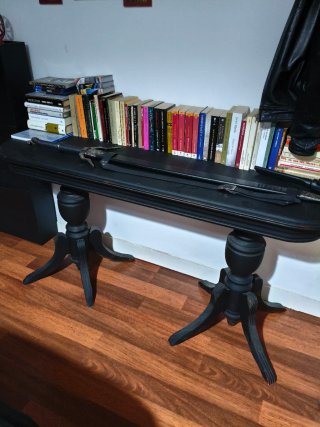 Mesa recibidor madera negra REBAJADA