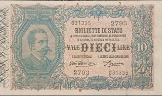 10 lire 1888 Umberto I - regno d'Italia