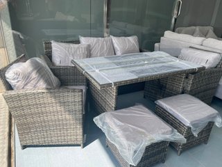 Conjunto Terraza Ratán y Cristal