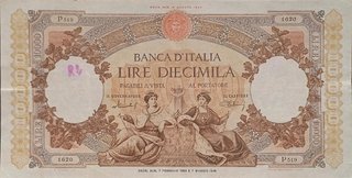 Rara banconota 10.000 lire - repubblica italiana