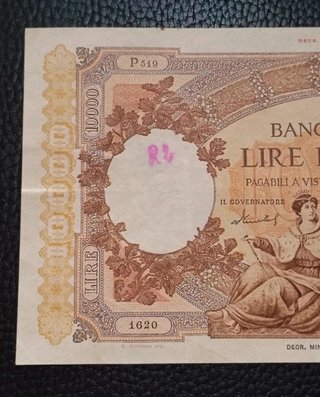 Rara banconota 10.000 lire - repubblica italiana
