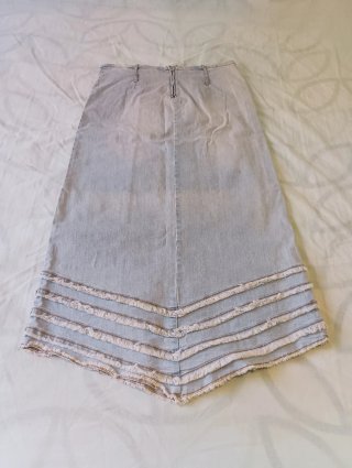 Falda larga vaquera de Telva talla L talla 40 azul