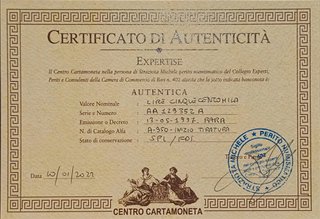 Rara banconota 500.000 lire tripla A prima serie c