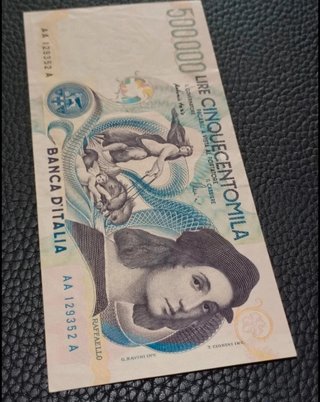 Rara banconota 500.000 lire tripla A prima serie c