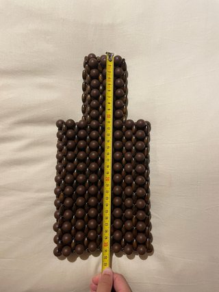 Bolso de mano con abalorios marrones
