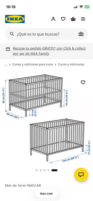 Cuna de bebé de madera