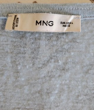 Camiseta Mango Azul Claro Talla L