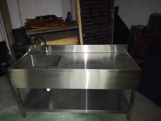 Fregadero Industrial Acero Inoxidable 160x60 cm.