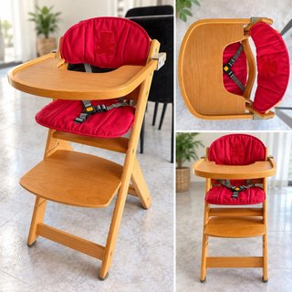 Trona Safety madera y textil rojo