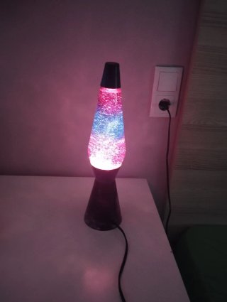Lámpara de lava con purpurina