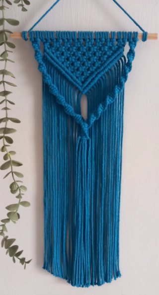 Tapiz Macramé Azul