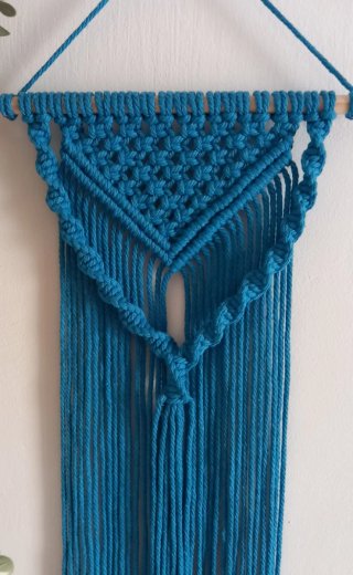 Tapiz Macramé Azul