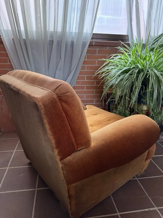2 Poltrone Vintage in Velluto Senape