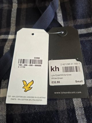Pijama Lyle & Scott Niño Talla S (Nuevo)