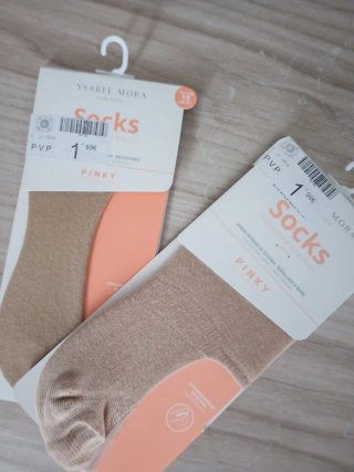 Calcetines Ysabel Mora Pinky Beige Talla 35-37