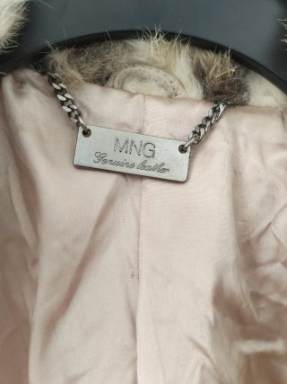 Chaqueta pelo conejo beige y marrón