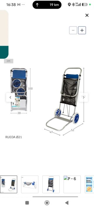 Carro de playa con ruedas y bolsa