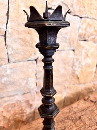 Pareja Candelabros Neogóticos Altar 38cm