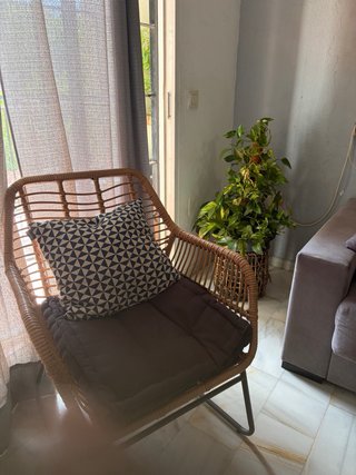 Juego de sillones ratán y metal