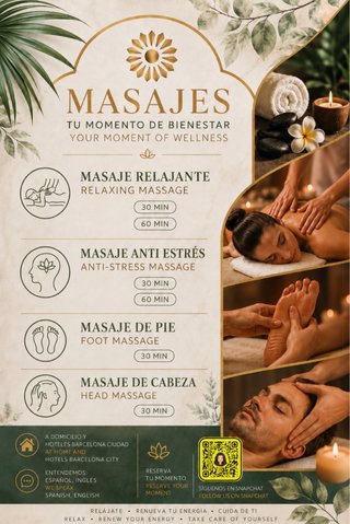 Masajista a nuestro local o a domicilio