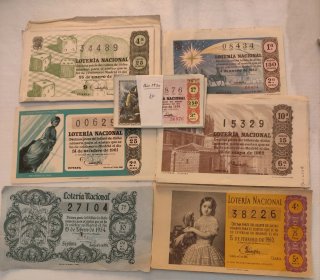 Lote 39 Décimos Lotería Nacional Antigua