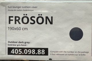 Funda IKEA FRÖSÖN 190x60 gris NUEVA 405.098.88
