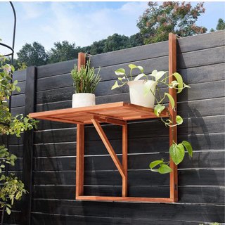 Tavolo pieghevole da balcone in legno di acacia