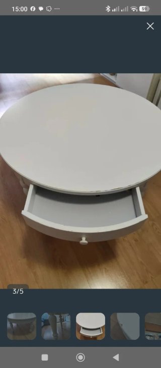 Mesa baja redonda de madera