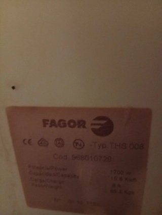 Acumulador eléctrico Fagor.  Recogida en persona