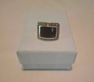 Anillo plata de ley 9.25 marquesitas y onix natura