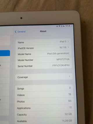 iPad 5ª Gen 32GB Oro