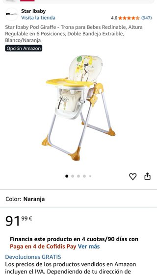 Trona Star Ibaby Pod Giraffe Naranja
