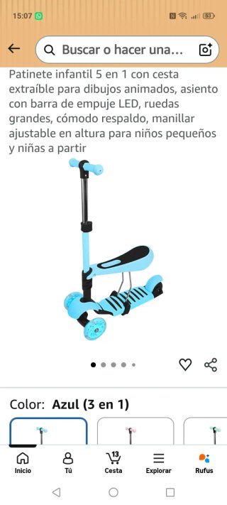 Monopatín Scooter 3 en 1 Infantil