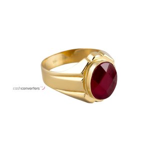 sello oro 18k con piedra con espinela
