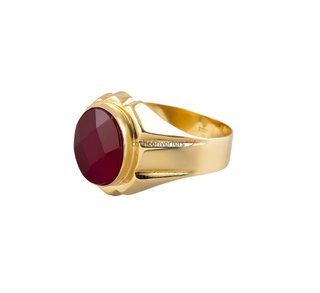sello oro 18k con piedra con espinela