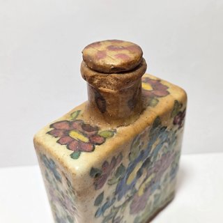Antica Bottiglia Iznik Qajar Ceramica Smaltata