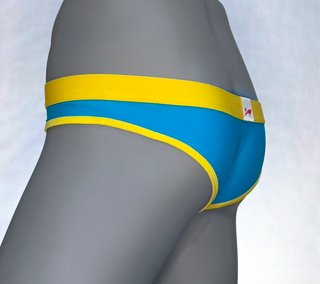 Tanga Chico Frontal Rejilla Azul/Amarillo