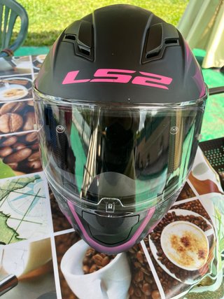 Casco Moto LS2 Talla XS Negro/Rosa