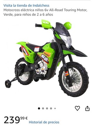 Moto Eléctrica Infantil Verde/Negra
