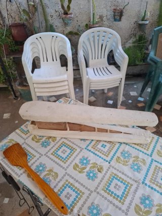 Tabla de planchar mangas antigua