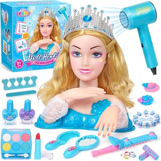 Set peluquería infantil cabeza muñeca