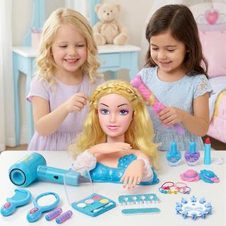 Set peluquería infantil cabeza muñeca