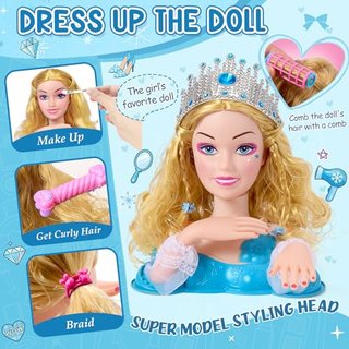 Set peluquería infantil cabeza muñeca