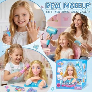 Set peluquería infantil cabeza muñeca