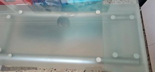 Mesa de comedor cristal y metal