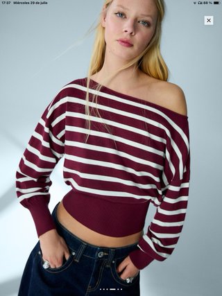 Jersey rayas cuello asimétrico Talla M